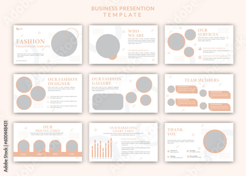 New fashion presentation editable slides design set template