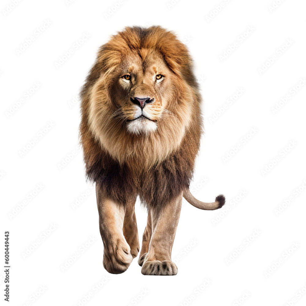 A lion isolated on transparent background - obrazy, fototapety, plakaty 