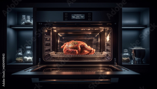 Grilled turkey and chicken meat for lunch generated by AI