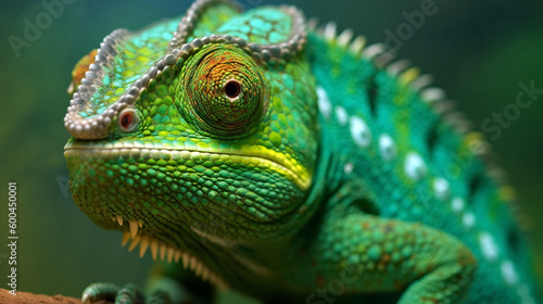 green lizard on a branch © Paulius