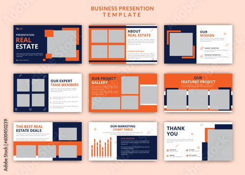 Business real estate powerpoint presentation editable slides design set template