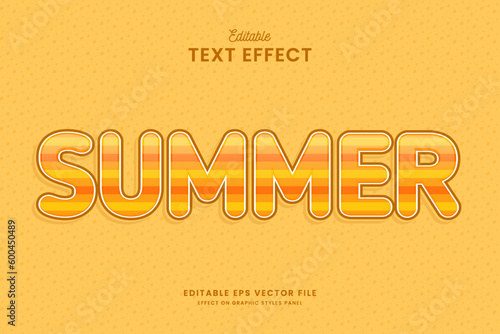 decorative editable summer text effect vector design