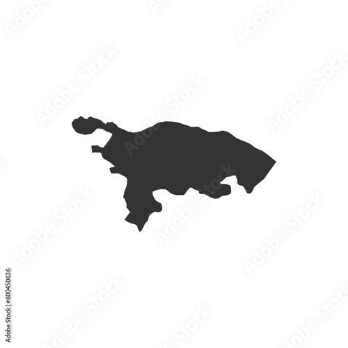 Map of Thurgau canton. Silhouette map of Thurgau canton of Switzerland. Thurgau region map 