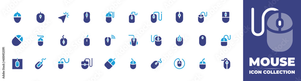 Mouse icon collection. Duotone color. Vector and transparent illustration. Containing mouse clicker, cursor, mouse, computer mouse, and more.