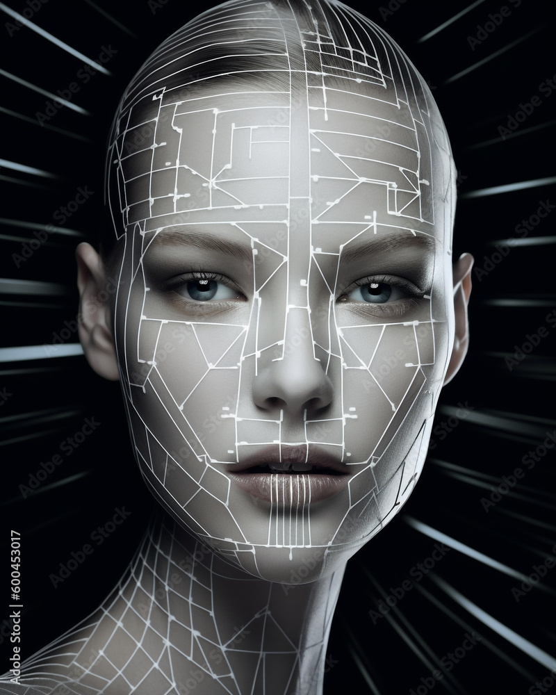 Generative ai futuristic and technological scanning of face for facial ... Circuit Diagram