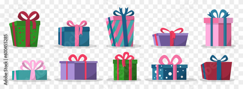 Set of gift present in a flat design © top dog