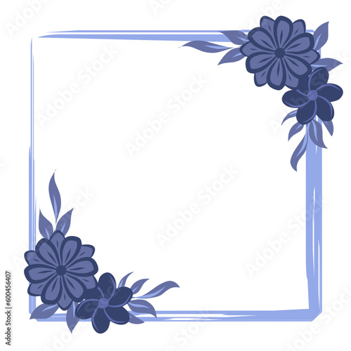 blue flower frame