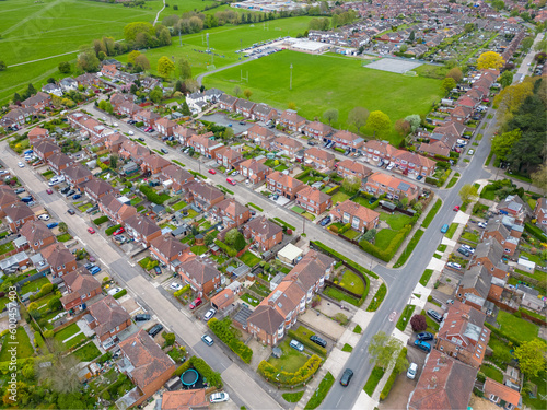Aerial view of Holgate residential suburb of York, North Yorkshire