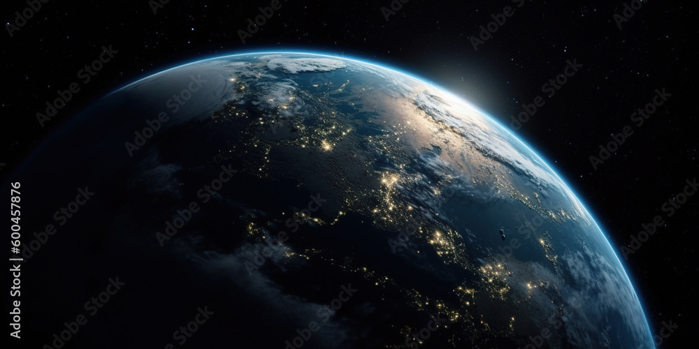 Obraz premium World City Light Space View