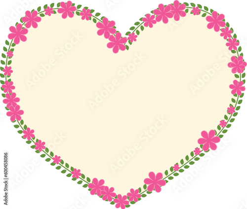 Cute vector flower heart illustration