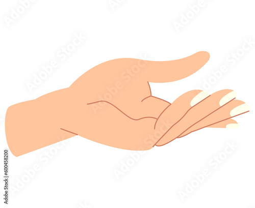  Outstretched hand of a woman. Helping hand. Vector.
