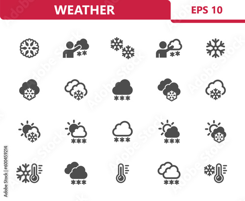 Weather Icons - Forecast, Snow, Snowing, Snowflake, Winter