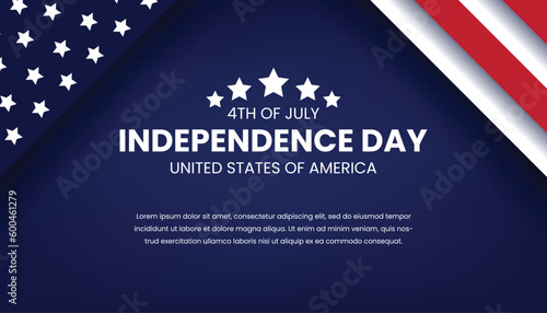 4th of july, independence day united states of america banner design