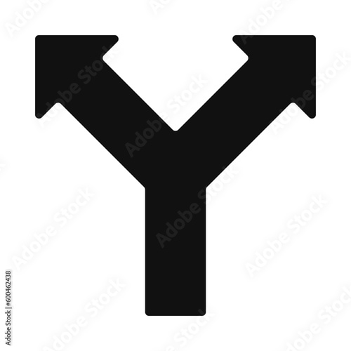 Rounded Two Way Fork Arrow Icon