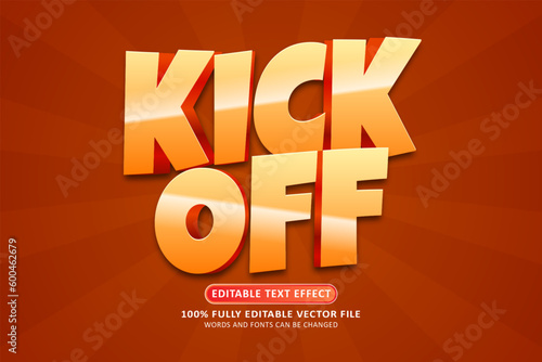 Kick off 3d cartoon editable text effect