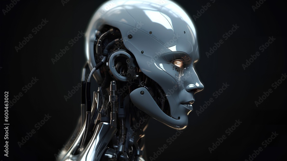 Synthetic A.I Robot humanoid android looking menacingly Synthetic A.I Robot humanoid android looking menacingly