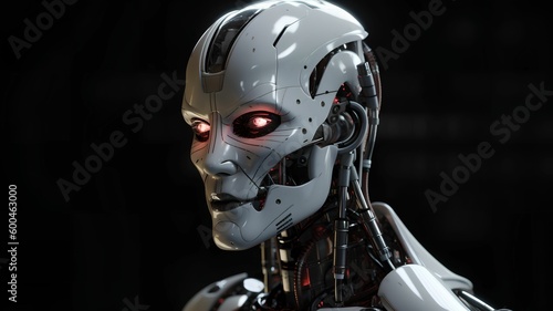 Synthetic A.I Robot humanoid android looking menacingly