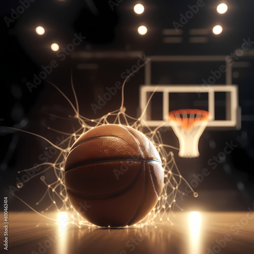 Basket Ball Shot To Ring. Generative AI © premiumdesign