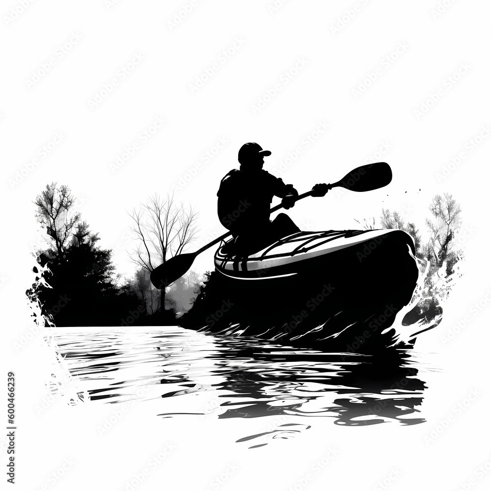 Kayak Illustration. Generative AI