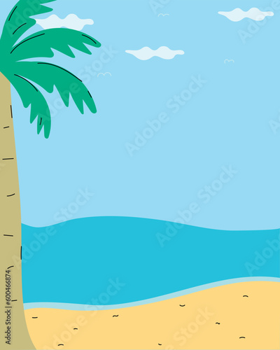 summer background and banner. Abstract illustration with leaves. Summer. Vector illustration.
