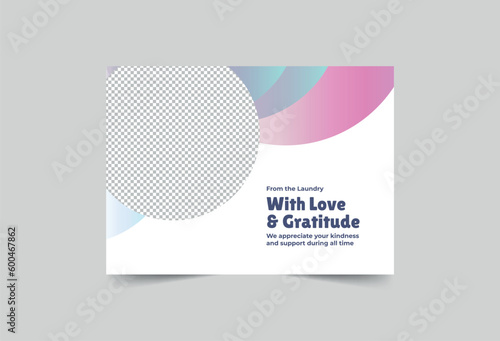Laundry greeting card template. A clean, modern, and high-quality design business card vector design. Editable and customize template business card