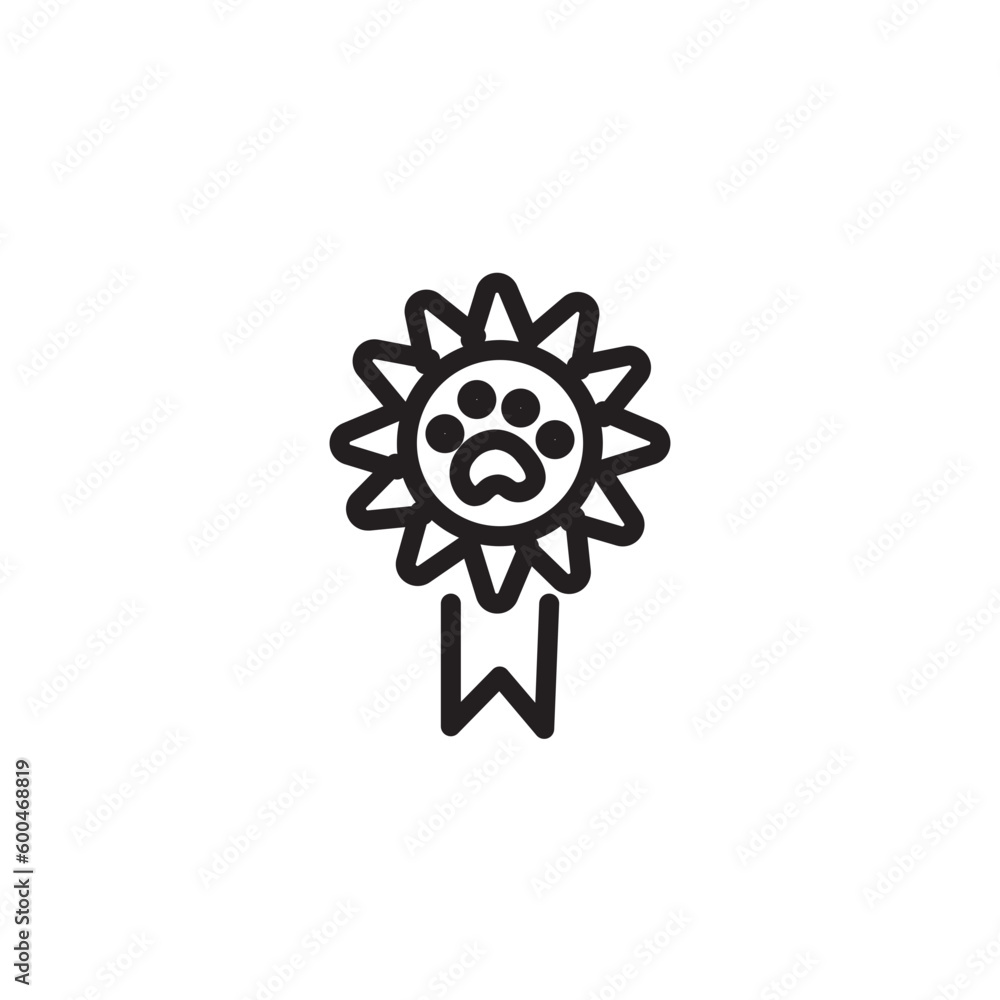 Award Dog Medal Outline Icon Award Dog Medal Outline Icon