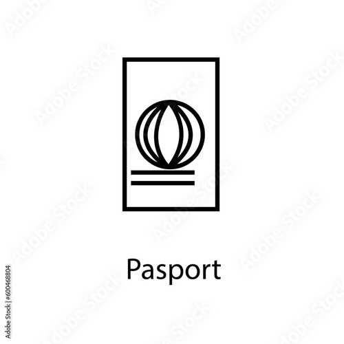 Pasport line icon by travel and tour outline sign and symbol.