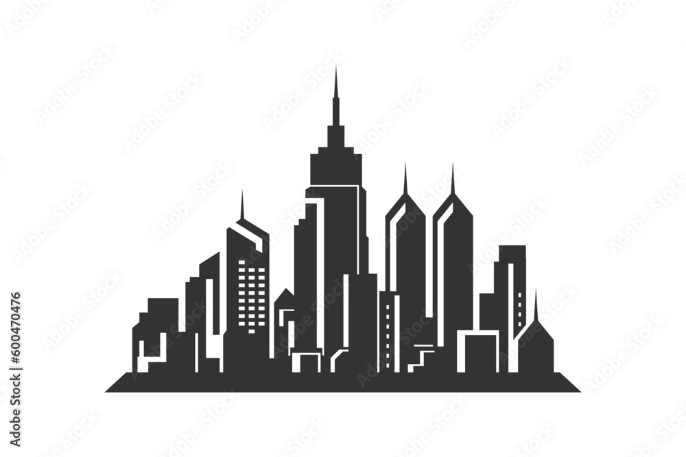 Naklejka premium City landscape icon. Vector illustration.