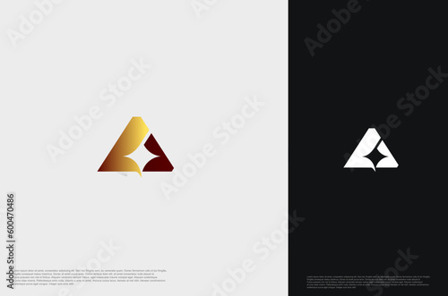 Free Download Initial Letter A with negative star gradient typography for business name. Vector logo inspiration - GFXLoad