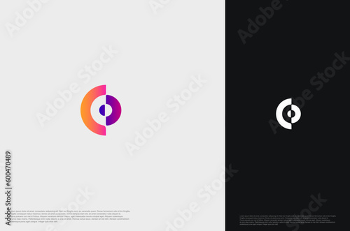 Initial Letter CO with slice accent typography for business name. Vector logo inspiration