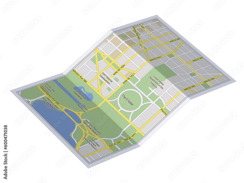 Obraz premium City map on white background 3d illustration