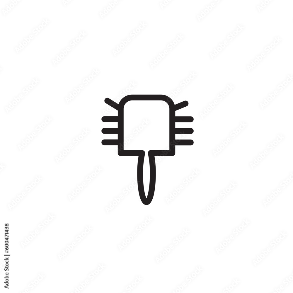 Hair Comb Styling Outline Icon