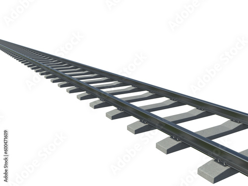 railway isolated on white 3d rendering