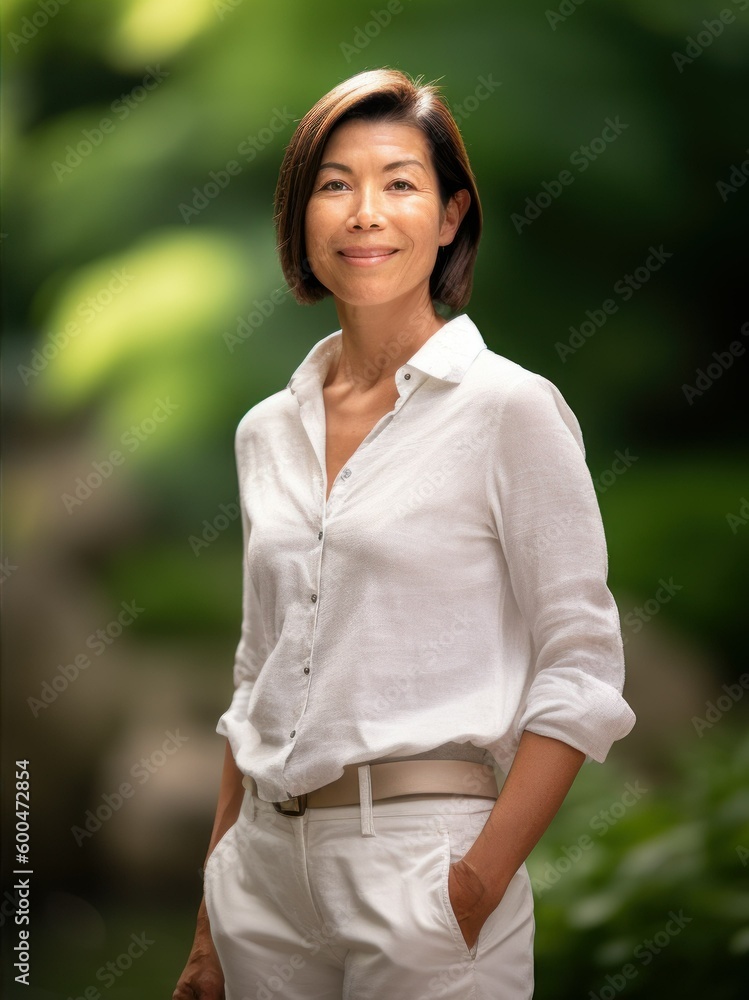 portrait of a middle aged asian woman smiling at the camera portrait of a middle aged asian woman smiling at the camera
