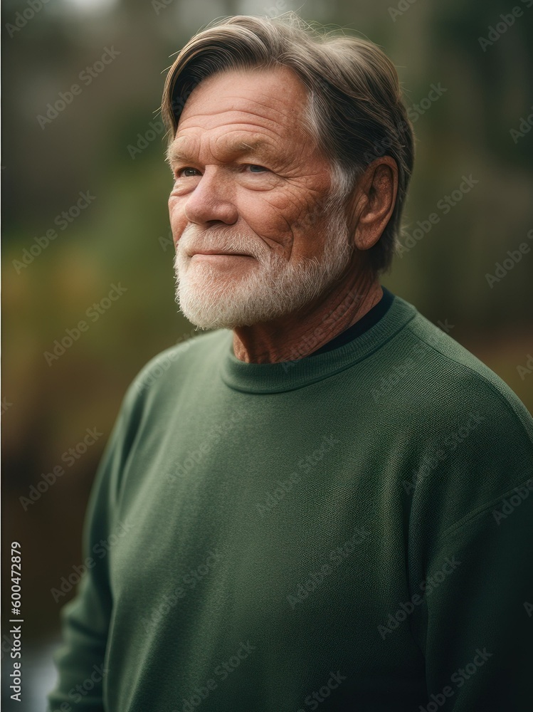 Portrait of a senior man in a green sweater looking at the camera. Portrait of a senior man in a green sweater looking at the camera.