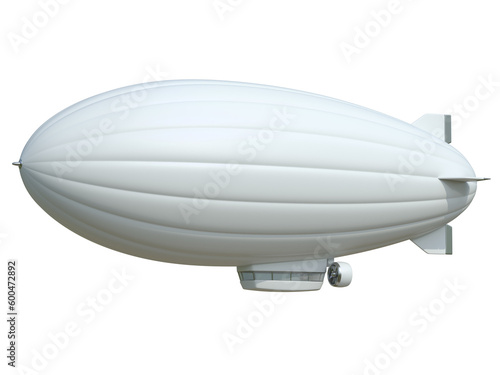 White blank zeppelin airship with copy space, 3d rendering