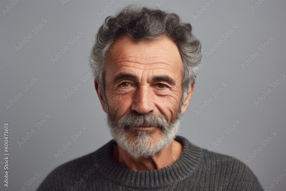 Portrait of a handsome mature man with gray hair and beard. Portrait of a handsome mature man with gray hair and beard.