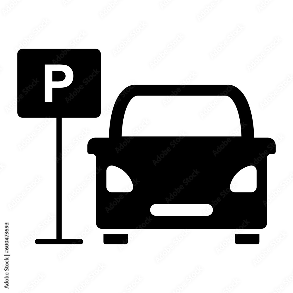 Car Parking Glyph Icon Car Parking Glyph Icon