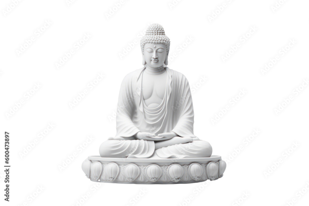 Fototapeta premium Buddha statue isolated on transparent background. PNG, Generative AI
