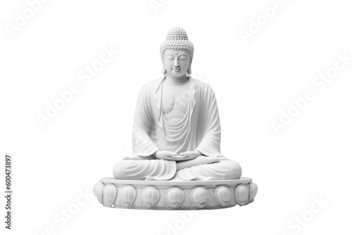 Buddha statue isolated on transparent background. PNG  Generative AI