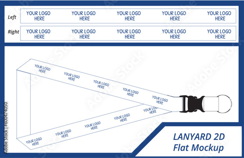 Lanyard Mock Up - Template - Flat