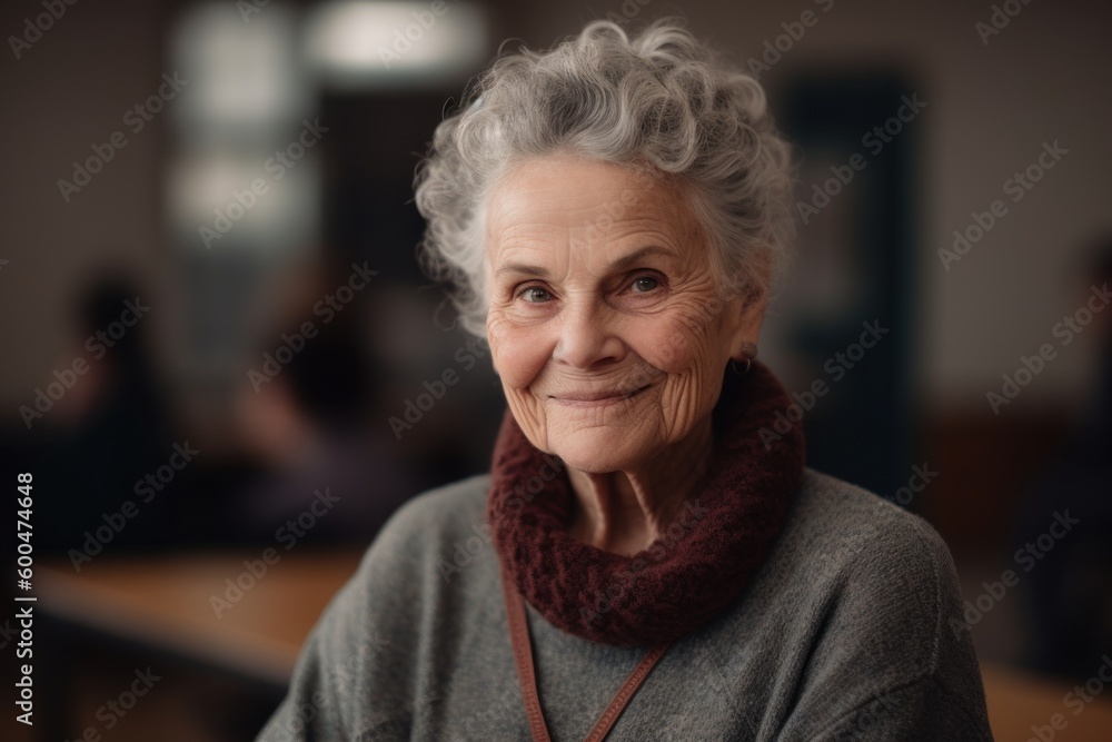 Portrait of a senior woman in a home environment. She is smiling and looking at the camera. Portrait of a senior woman in a home environment. She is smiling and looking at the camera.