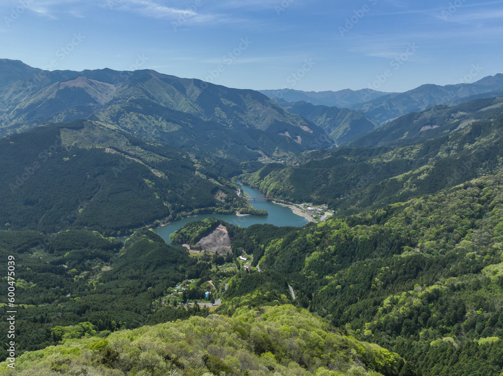 愛媛県四国中央市　翠波高原　翠波峰広場上空からの風景