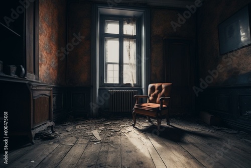 A lonely room  symbolizing depression. Generative AI