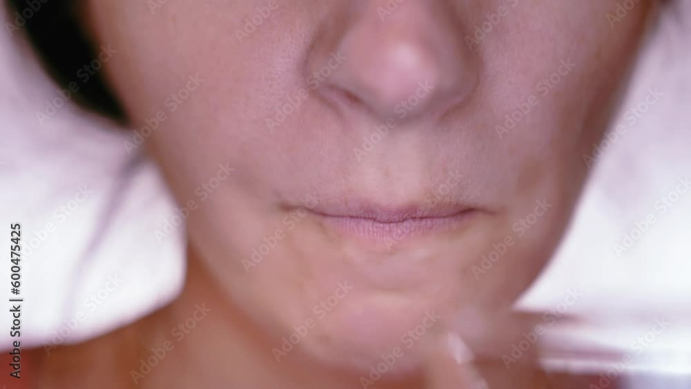 Healthcare Routine: Close-Up of Woman Taking Medicine, Swallowing Pill with Water Healthcare Routine: Close-Up of Woman Taking Medicine, Swallowing Pill with Water