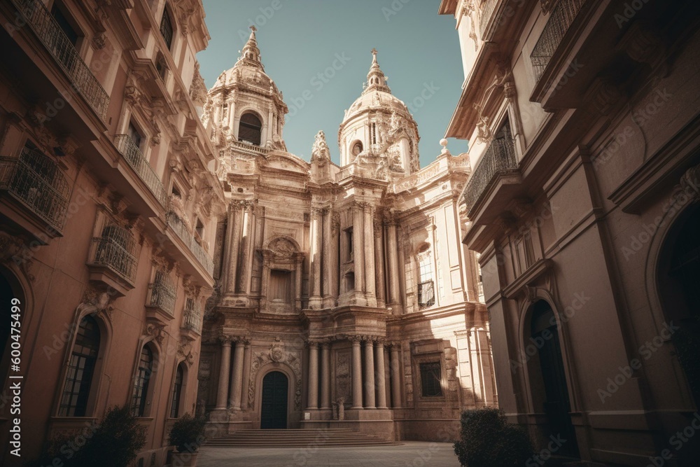 The Cathedral of Malaga in Spain. Generative AI