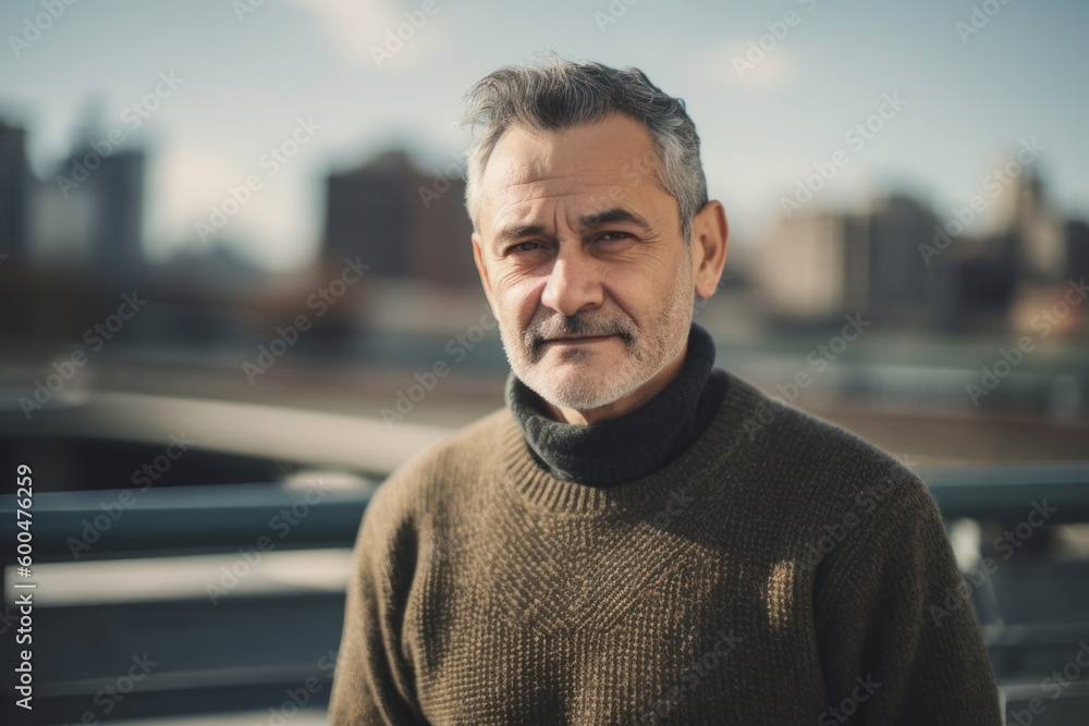 Portrait of a handsome middle-aged man outdoors in the city Portrait of a handsome middle-aged man outdoors in the city