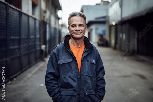 Portrait of a smiling senior man standing in an urban environment. © Robert MEYNER