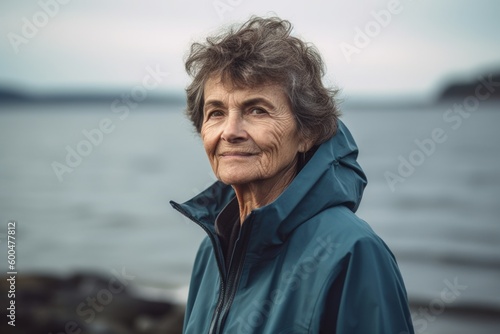Portrait of an elderly woman on a background of the sea. © Robert MEYNER