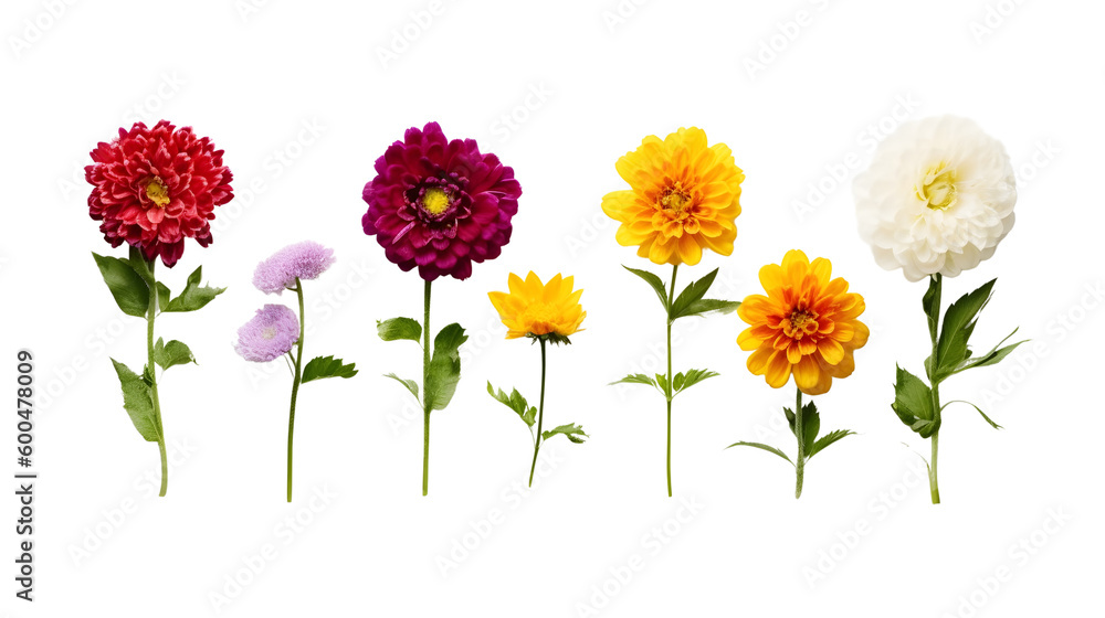 Flowers on transparent background png Generative AI Flowers on transparent background png Generative AI